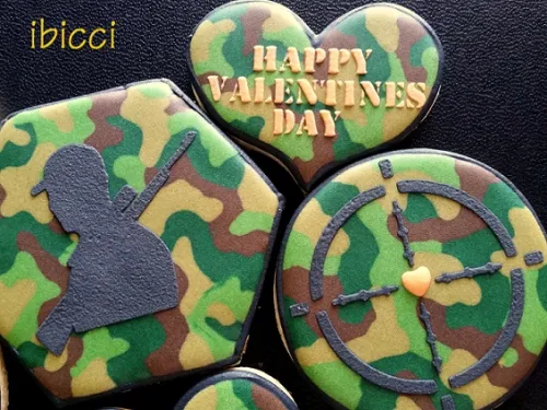 ibicci Camoflague cookies using ibicci stencils